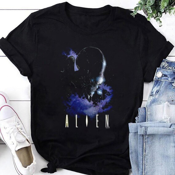 Alien Xenomorph in Space T shirt Aliens Sci fi Horror Movie Retro Shirt Aliens Xenomorph Shirt Fan Gifts Aliens Movie Shirt Aliens Merch Etsy