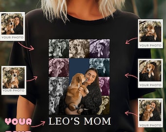 Custom Dog Mom Bootleg Tee, Retro Custom T-shirt, Personalized Dog Mom Bootleg Shirt, Custom Your Photo Shirt, Dog Lovers Gift Shirt