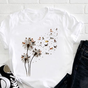 Shetland Sheepdog Dandelion Flower T-Shirt, Dog Lover T-Shirt, Graphic Dandelion Shirt, Shetland Sheepdog Shirt, Dog Mom Gift Idea Shirt