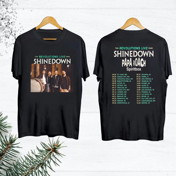 The Revolutions Live Tour Papa Roach Spiritbox Shinedown T-Shirt, Shinedown Tour 2023 Shirt, Shinedown Concert Shirt, Shinedown Band Shirt