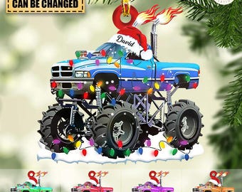 Personalized Monster Truck Ornament, Monster Truck Keepsake, Monster Truck Lover Gift, Custom Truck Christmas Ornament, Monster Truck Gift
