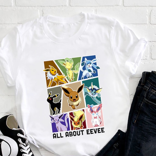 Pokemon All About Eevee Eeveeloution T-Shirt, Pokemon Eevee Shirt Fan Gifts, Eeveeloution Eevee Shirt, Eevee Vintage Shirt, Eevee Pokemon