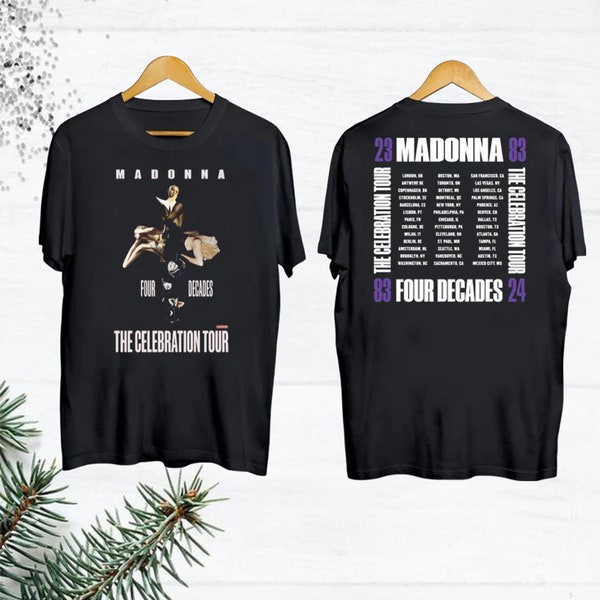 Madonna The Celebration 2024 Tour T-Shirt, Madonna 90s Vintage Shirt, Four Decades Tour Shirt, Madonna Fan Gift Shirt, Madonna Concert Merch