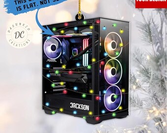 Personlig julgransprydnad för PC-spel, personligt namn för PC-spelare, spelpresent, julgransprydnad för PC-spel, juldekoration