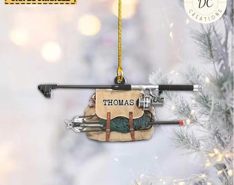 Fishing Tackles Personalized Ornament, Fishing Tools Ornaments, Christmas Fishing Lover Gift, Fishing Acrylic Custom Ornament, Xmas Decor