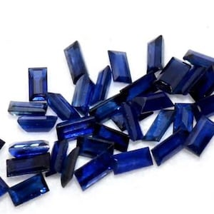 Blue Sapphire Baguette cut ; ready to making jewellery ; Size 4x2
