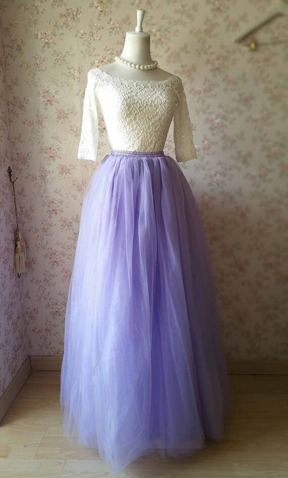 Lavender tulle cheap maxi skirt