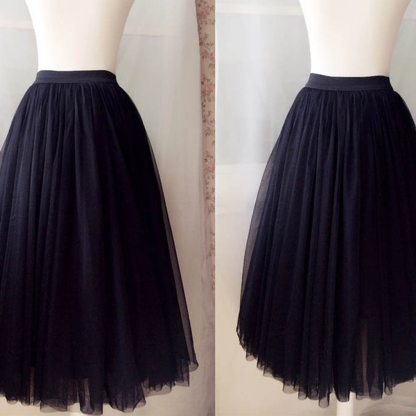 2912361 Black Lace & Tulle Skirt
