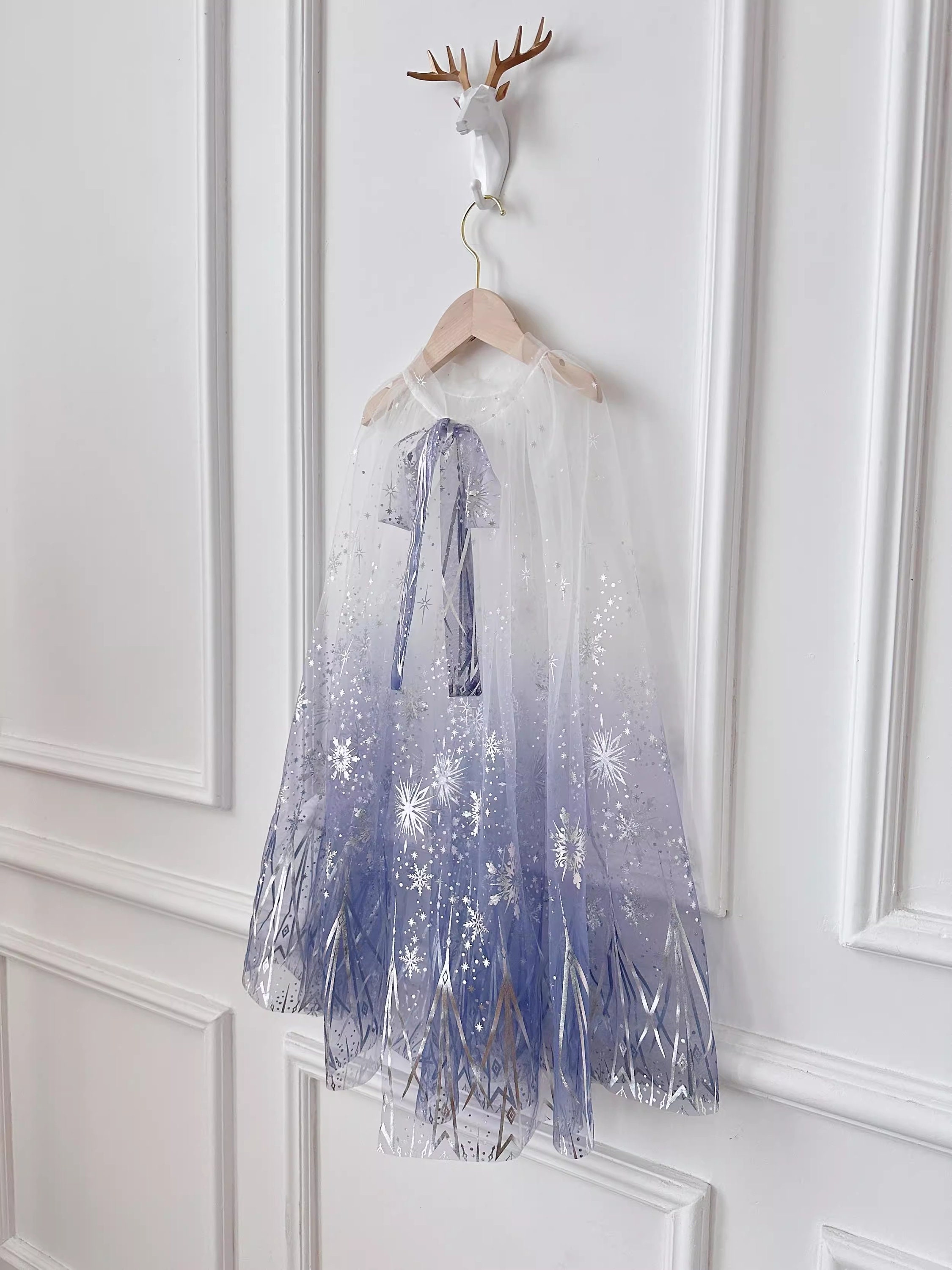 Frozen Elsa Costume Cape, Tulle Ruffle Girl Cape, Costume Cloak for ...
