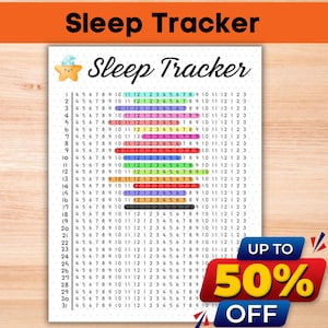 24-Hour Printable Sleep Tracker: Monthly Sleep Analysis (Digital Download)