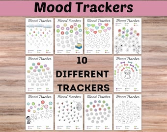 Printable Mood Trackers Bundle: Journal Planner Pages (A4/A5) (Digital Download)