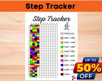 Yearly Step Tracker Printable: Fitness Goal Planner (PDF)