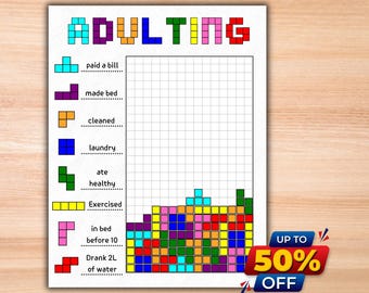 Adulting Task Tracker: Printable Monthly Habit Planner (PDF)