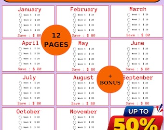 A6 Savings Challenge Printable Bundle: Money Saving Tracker (Digital Download)