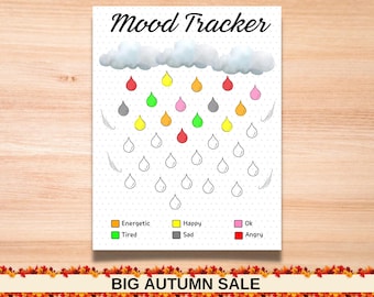 Rainy Mood Tracker: Printable Journal Template (Daily Mood Log)