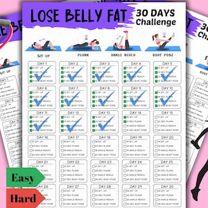 30-Day Belly Fat Burn Challenge: Home Workout Plan (Printable PDF)