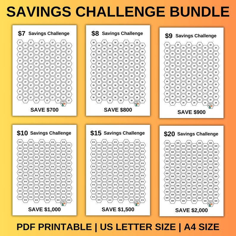 Money Saving Challenge, 100 Envelope Savings Challenge, Savings Tracker