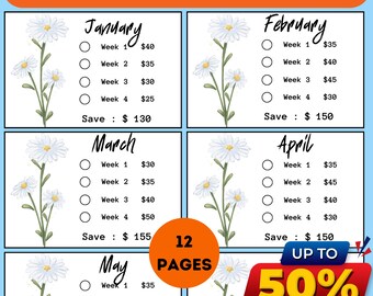 A6 Monthly Savings Challenge Printable: Budget Binder Bundle