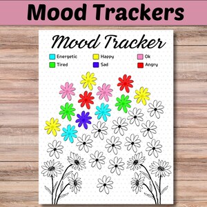 Daisy Themed Mood Tracker - Printable Journal Page - Feelings Tracker - Daily Mood Tracking - Planner Template  - Digital Planner