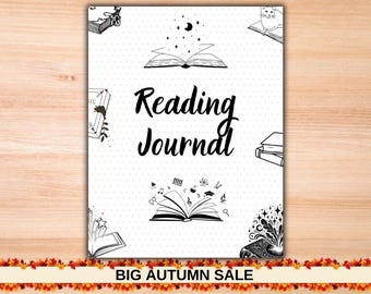 Printable Reading Journal Cover Page: Stylish Book Tracker (Digital Download)