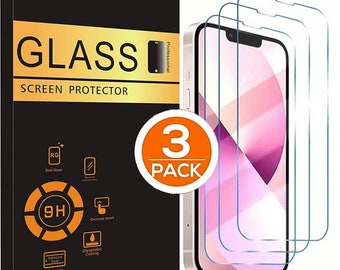 For iPhone 15 14 13 12 11 Pro Max X XS XR Tempered GLASS Screen Protector-3-Pack