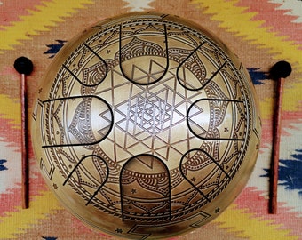 beautiful carving happy drum (steel drum/handpan) musical instrument for meditation and yoga with calming sounds perfect gift item