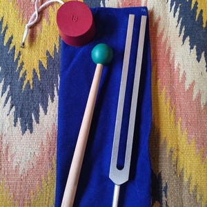 128 hz Metal Tuning Fork with bag and mallet Un - Weighted Tuning Forks for Sound Healing Balancing mind and body perfect valentine day gift