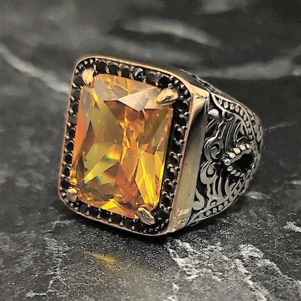 Yellow Stone Ring - Etsy