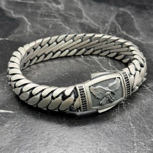 925 Sterling Silver 14MM Curb Chain Bracelet, Heavy Mens Silver Jewelry, Bold Chunky Wristwear, Luxury Gift for Him, Statement Chain Link