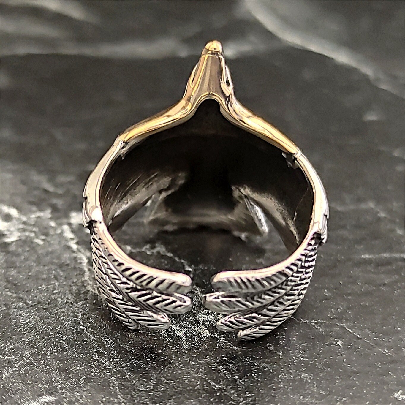 925K Sterling Silver Eagle Ring , Silver Eagle Signet Ring , 925