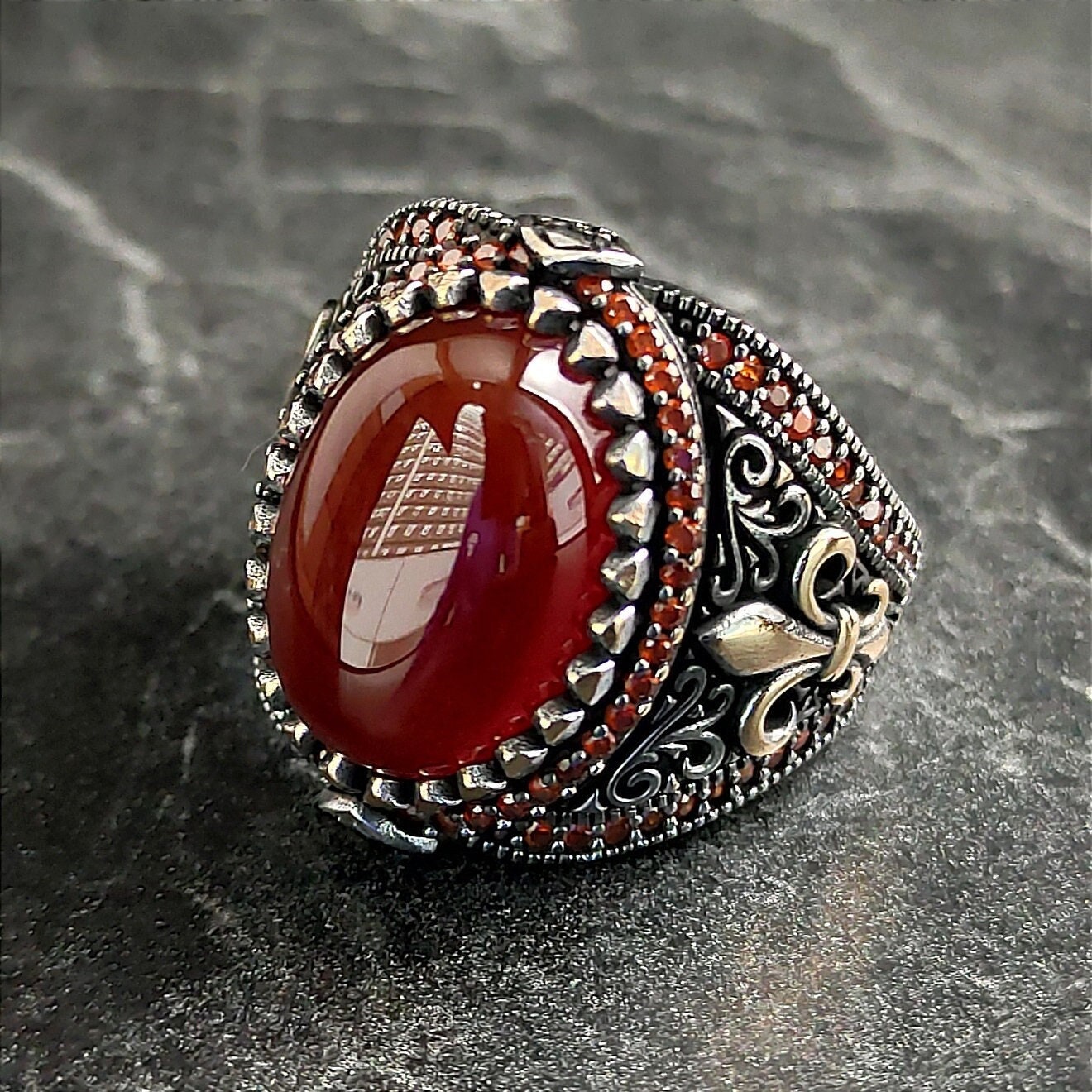 Bague chevalière homme 14g en argent massif 925 serti