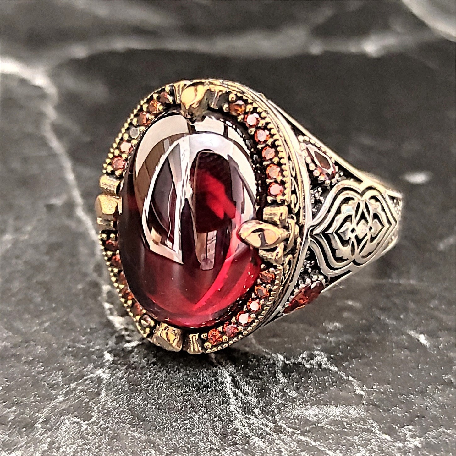 SILVERTROVE Anello In Argento 925 Con Quarzo Rutilato Nero – Gioiello Fatto A Mano, Regolabile E Perfetto Per Ogni Occasione
