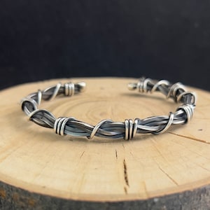 Men&#39;s Handmade Oxidized Cuff Bracelet, Braided Men Bracelet, Adjustable Embroidered Cuff Bracelet, Elegant Handmade Bracelet, Gift For Him