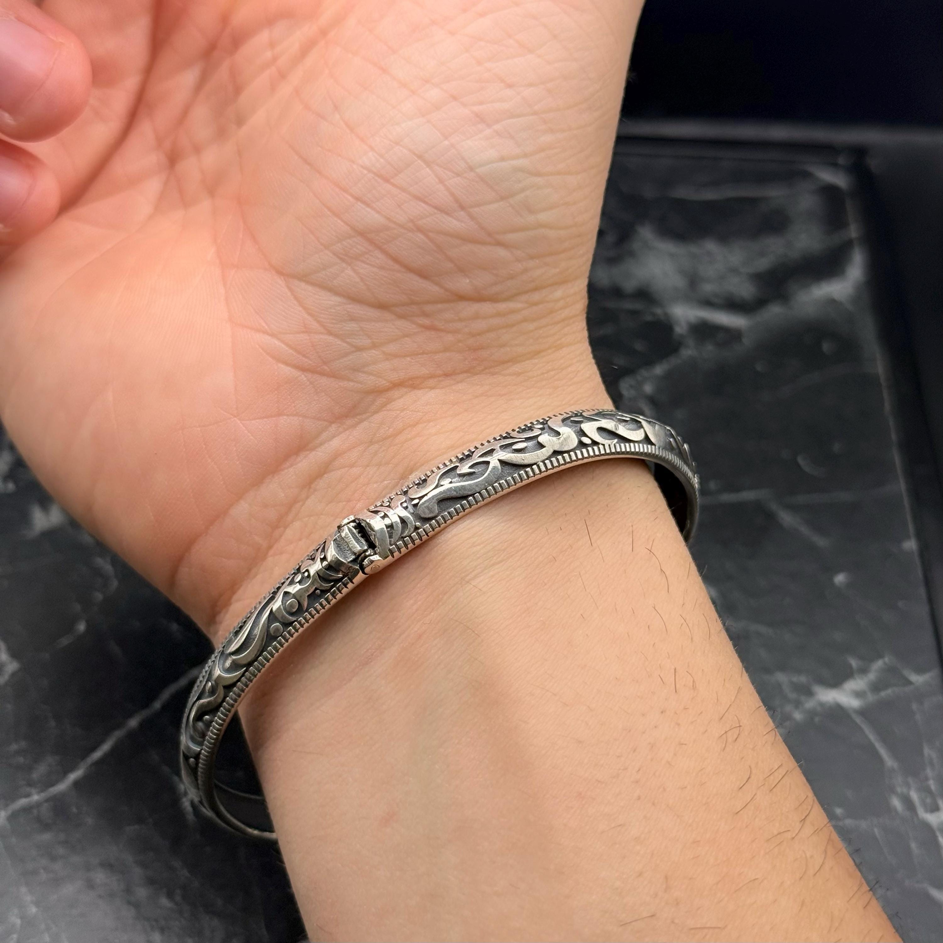 Zulfiqar Sword Bracelet With Sapphire Blue Stones Bracelet