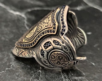 Zihgir Seal of Solomon Silver Ring , Silver Archer Thumb