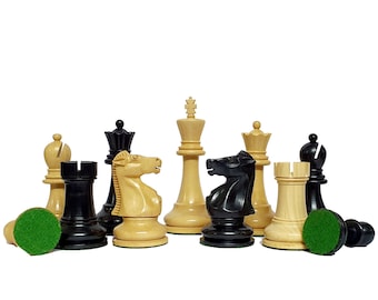 1972 Fischer Spassky Championship Series Chess Pieces Set – Boxwood & Ebonised Boxwood