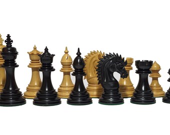 Die Premium-Kollektion - Cyrus Luxury Staunton Chess Pieces Only Set - Dreifach gewichtetes Ebenholz & Buchsbaum - 4,4 "König
