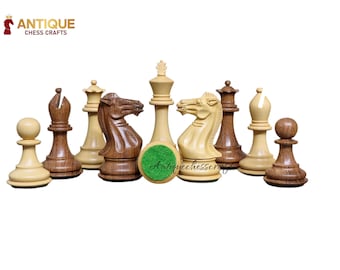 4 ″ Professional Club Staunton Schachfiguren nur Set - Gewichtetes goldenes Rosenholz