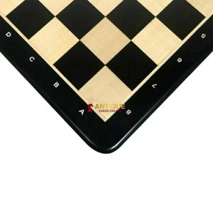 Tablero de ajedrez de 21" de madera de ébano y arce - Cuadrado de 55 mm - Notaciones algebraicas