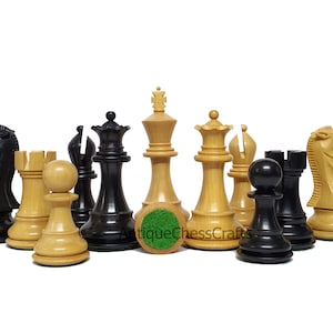 3.75&#39;&#39; Professional Club Staunton Chess Pieces Only Set – Weighted Ebonised /Boxwood