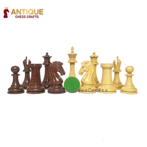 Sinquefield Cup-serie gereproduceerde Staunton-schaakstukken, alleen set - dubbel gewogen gouden palissander