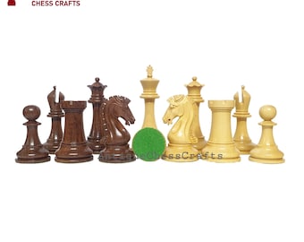 Sinquefield Cup-Serie Reproduzierte Staunton-Schachfiguren Nur Set - Doppelt gewichtetes goldenes Rosenholz