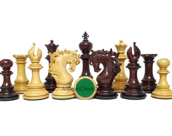 The Benevento Series Luxury Chess Pieces - 4.4" King Indian Rosewood and  Boxwood