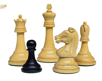 Reproduktion Drueke Playerswahl Schachfiguren - 3.75 "König - Ebonisiert & Buchsbaum