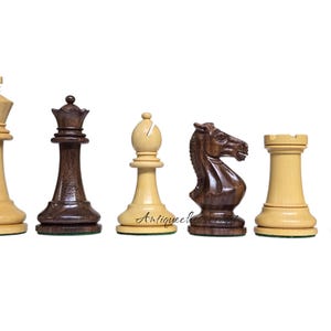 3.75&quot; GM Blitz Edition Staunton Series Chess Set - Chess Pieces Only - Weighted Golden Rosewood & Boxwood