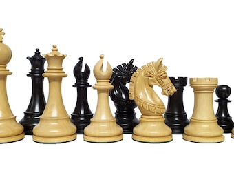 Lucca Luxury Staunton Chess Pieces Only Set - 4.6 '' King Size - Triple Weighted Ebenholz