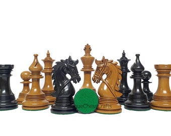 4.4&quot; Napoleon Luxury Staunton Chess Set- Distressed Antiqued/Ebony Wood