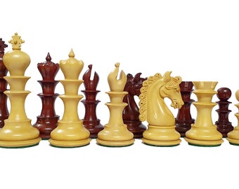 16,5 cm Hurricane Luxury Staunton Chess Pieces Only Set -Budrose Wood- Triple Weighted