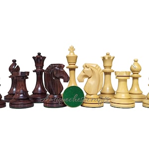 New Exclusive Staunton Chess Set with  Rosewood & Boxwood Pieces - 4.1&quot; King