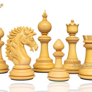 The Arthurian Series 4.4&quot; Luxury Artisan Ebony Wood Staunton Chess Pieces